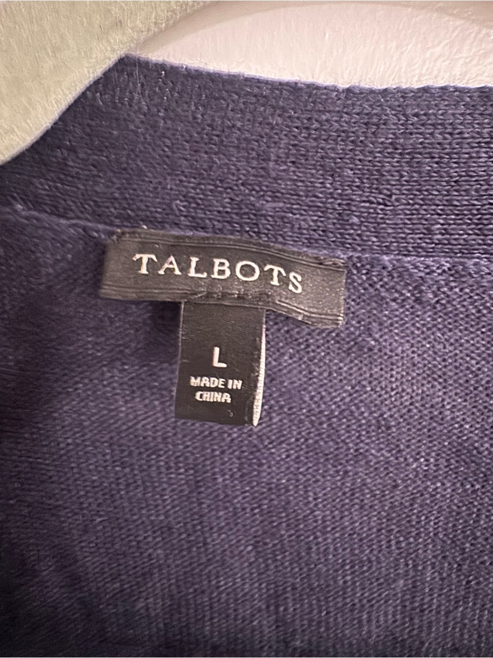 Talbots 100% Linen Navy Open Front Knit Cardigan Women’s Large - Picture 2 of 5